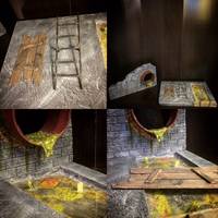 Custom tmnt 1/12th scale sewer diorama (Teenage Mutant Ninja Turtles) Custom Diorama / Playset