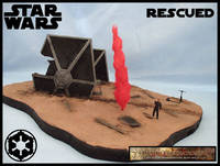 Crashed Tie Fighter (Star Wars) Custom Diorama / Playset
