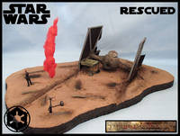 Crashed Tie Fighter (Star Wars) Custom Diorama / Playset