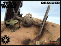 Crashed Tie Fighter (Star Wars) Custom Diorama / Playset