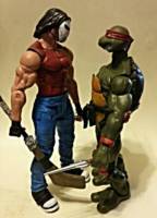 Raphael And Casey Jones- T.M.N.T (Teenage Mutant Ninja Turtles) Custom Action Figure [Looks Like I Got A Side Kick.... You're The Sidekick!!]