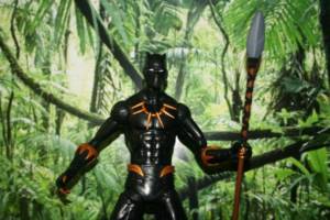 Black Panther T'Challa (Marvel Icon) Custom Action Figure [Black Panther rear view]
