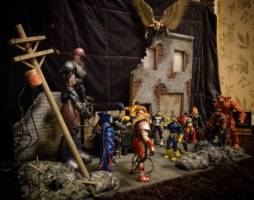 1/12 scale custom display diorama xmen war torn street (X-Men) Custom Diorama / Playset