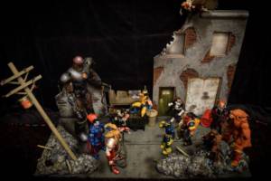 1/12 scale custom display diorama xmen war torn street (X-Men) Custom Diorama / Playset