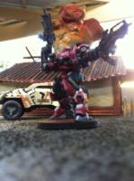 Infinity Gecko (Warhammer) Custom Miniature / Figurine [Hero shot (shoot to thrill in back ground lol)]