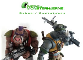 Bebop / Rocksteady Classics (Teenage Mutant Ninja Turtles) Custom Action Figure [Bebob Rocksteady custom]