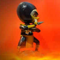 Scorpion - Handmade Chibi Plastic Action Figurine of Mortal Kombat (Mortal Kombat) Custom Action Figure