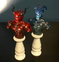 Red Rocker Vs. Blue Bomber (Hack / Slash) Custom Statue / Bust