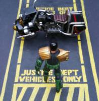 Justice Dept BIKE BAY based on Chris Weston Artwork. (Judge Dredd) Custom Diorama / Playset