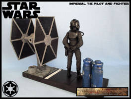 Tie pilot and Fighter (Star Wars) Custom Diorama / Playset