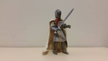 Grail Knight action figure with helmet and longsword (Indiana Jones) Custom Action Figure [45 degrees to the side]
