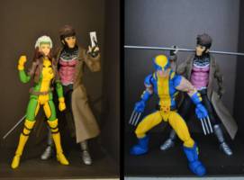 Gambit Figma (Marvel) Custom Action Figure [Gambit with some of his fellow blue team members]