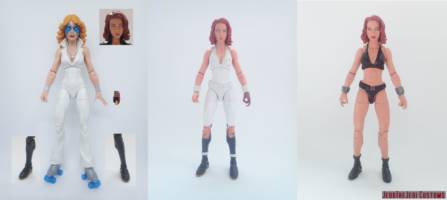 Black Widow (Bikini) (Marvel Legends) Custom Action Figure [Black Widow bikini custom figure before and after]