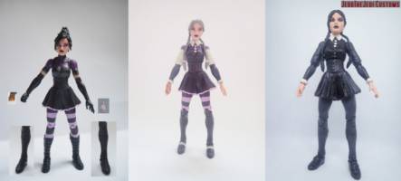 Wednesday Addams (Addams Family) Custom Action Figure [Wednesday Addams before and after]