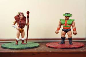 MOTUSCLE Teela and Tri-Klops in Warhammer style fully painted (Masters of the Universe) Custom Miniature / Figurine