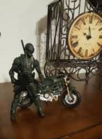 Snake Eyes & Bike ( Army Green) (G.I. Joe) Custom Action Figure
