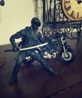 Snake Eyes & Bike ( Army Green) (G.I. Joe) Custom Action Figure