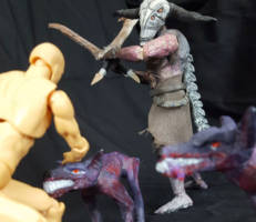 Capra Demon and Undead Attack Dog statues (Dark Souls) Custom Action Figure
