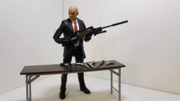 Custom Hitman Absolution Agent 47 (Hitman) Custom Action Figure [with suppressed sniper rifle]