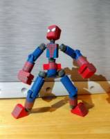 Custom articulated wooden spiderman (Spider-Man) Custom Action Figure [Looking up]