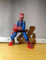 Custom articulated wooden spiderman (Spider-Man) Custom Action Figure [Showing the guns]